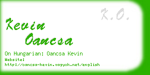 kevin oancsa business card